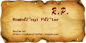 Romhányi Péter névjegykártya
